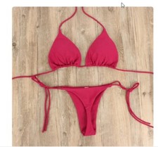 MODA MARE ESTATE COSTUME DA BAGNO BIKINI PERIZOMA SEXI DONNA LACCETTI LATERALI