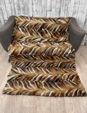 Luxury red fox patchwork fur blanket throw rug. Real fur blanket rug