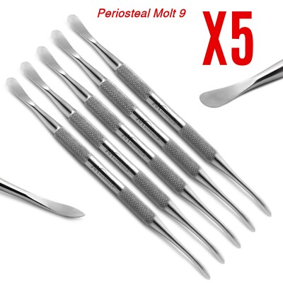 Dental MOLT # 9 Periosteal Elevators Implant Surgical Gingival Tissues 5-Pcs