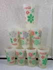 VINTAGE COCA-COLA Thermo-Serv Plastic CUPS RARE Snowflake 1998 Design Set Of 8