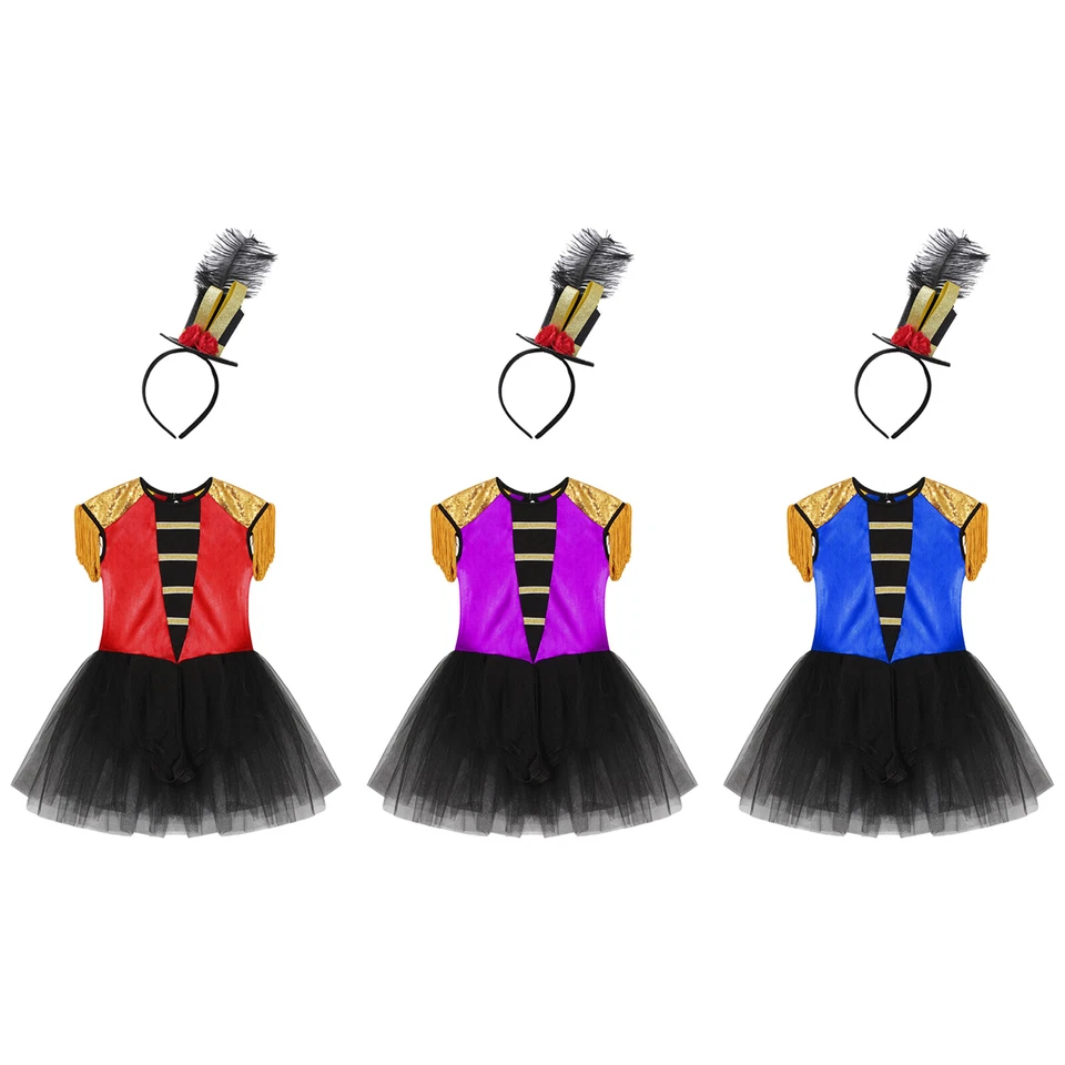 Niños Niñas Disfraz Pluma Diadema Conjunto de Disfraz Circo Juegos con disfraces Patchwork Foto 2 de 3