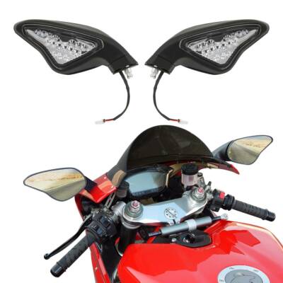 Schwarz Blinker Rückspiegel Spiegel Fit For Ducati 848 EVO 2008-2013 1198 09-11