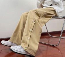 Men's Fashion Japanese Style Loose Cargo Pants Youth Casual Drawstring Trousers 