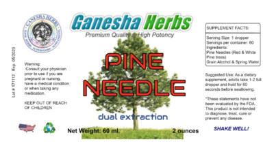PINE NEEDLE LIQUID TINCTURE 3X POTENCY!  Dual Extract Suramin Shikimic Acid 2oz