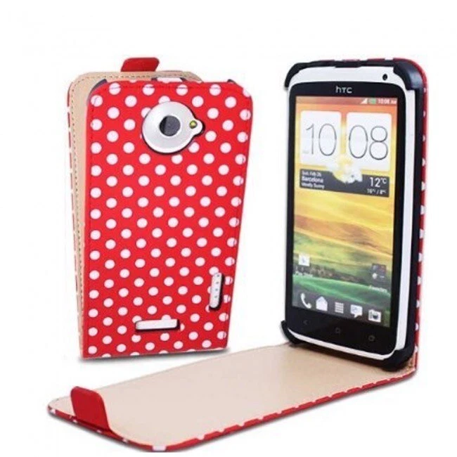 Estuches abatibles a lunares para HTC One X / XL Foto 3 de 3