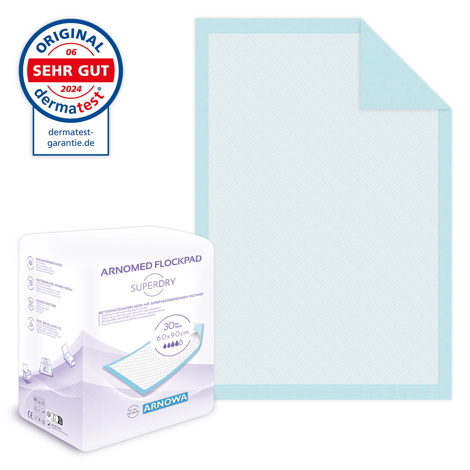 Inkontinenzunterlagen 90x60cm Krankenunterlagen Einweg Unterlagen 30 - 180 Stk.