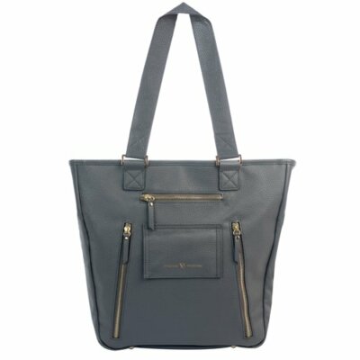 Vilah Bloom Cafe Crossover   Baby Diaper Bag, Mountain Grey, One Size