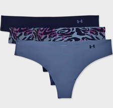 Under Armour L74130 Womens 3 Pack Pure Stretch Thong Size XS