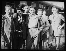 Magic Lantern Slide GROUP NEAR RAILWAY CARRIAGE ROTHENBURG C1923 PHOTO GERMANY