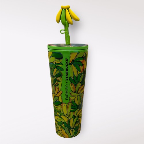 2025 NUOVO Starbucks FARM RIO Board Banana Cold Cup 24 oz Bicchiere - Foto 2 di 3