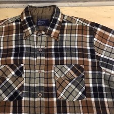 Vintage JC Penney Plaid Acrylic 70s Shirt Made In Korea