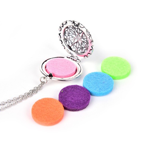 Silver-Locket-Necklace-Fragrance-Essential-Oil-Aromatherapy-Diffuser-Pendant-Hot
