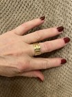 3.65g Anelo Panther Alto Lucido Italian 10K Yellow Gold 3-Lined Petal Ring Sz 8 — photo 5
