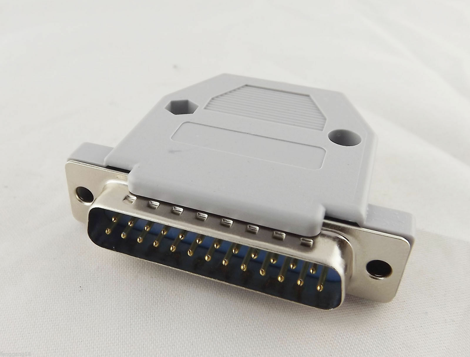 10pcs DB25 Male 25 Pin 2 Rows D-Sub Connector Grey Plastic Hood Cover ...