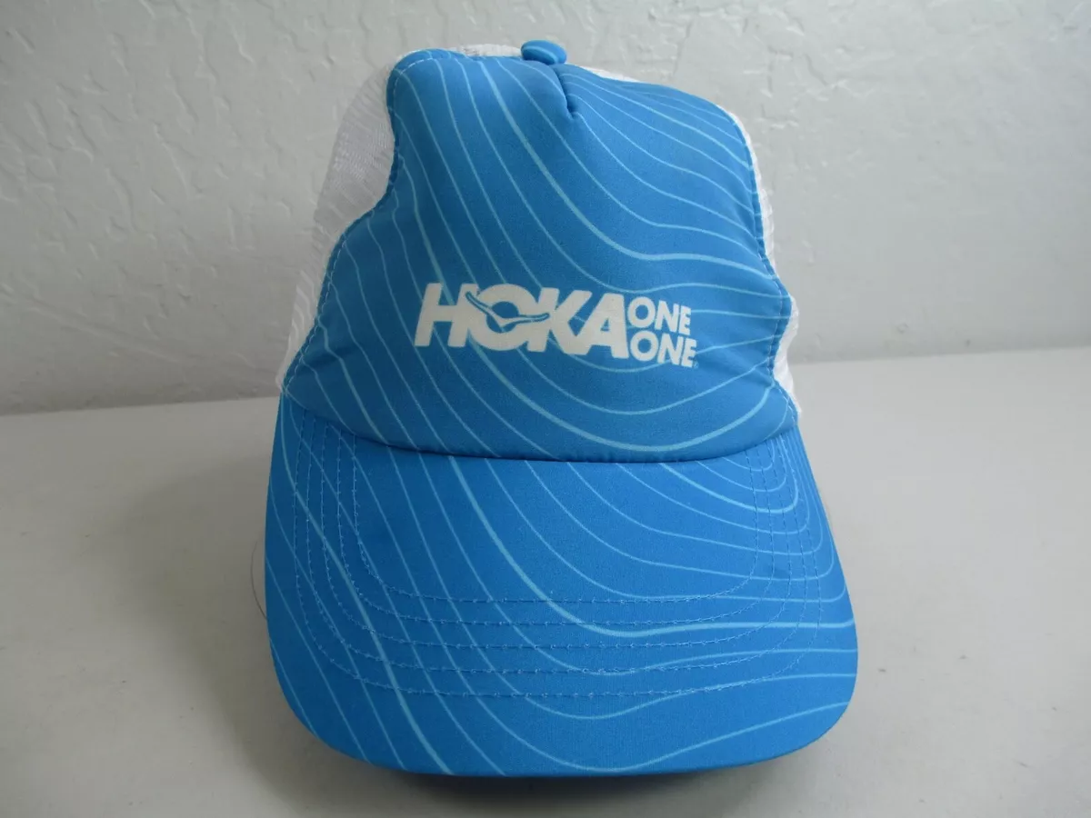 HOKA One One Trucker Hat Cap Mesh Snapback Time to Fly Blue White Running