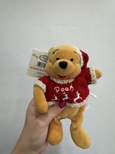 Disney Winnie the Pooh Winter Sweater Mini Bean Bag 8" Plush 1999 With Tags