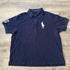 Polo Ralph Lauren Shirt Men's Size 2XB Navy Blue Big Pony 3 Rugby Tee