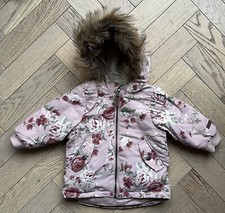 Newbie Pink Rose Floral Print Coat Jacket & Pointelle Cardigan Bundle 4-6M 68cm