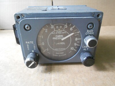 Aircraft Airesearch Cabin Pressure Control Output Valve Gauge Airplane Part USED