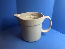 Vintage Lord Nelson Pottery White Measuring Pitcher Crafted in England 1.5 Pint 