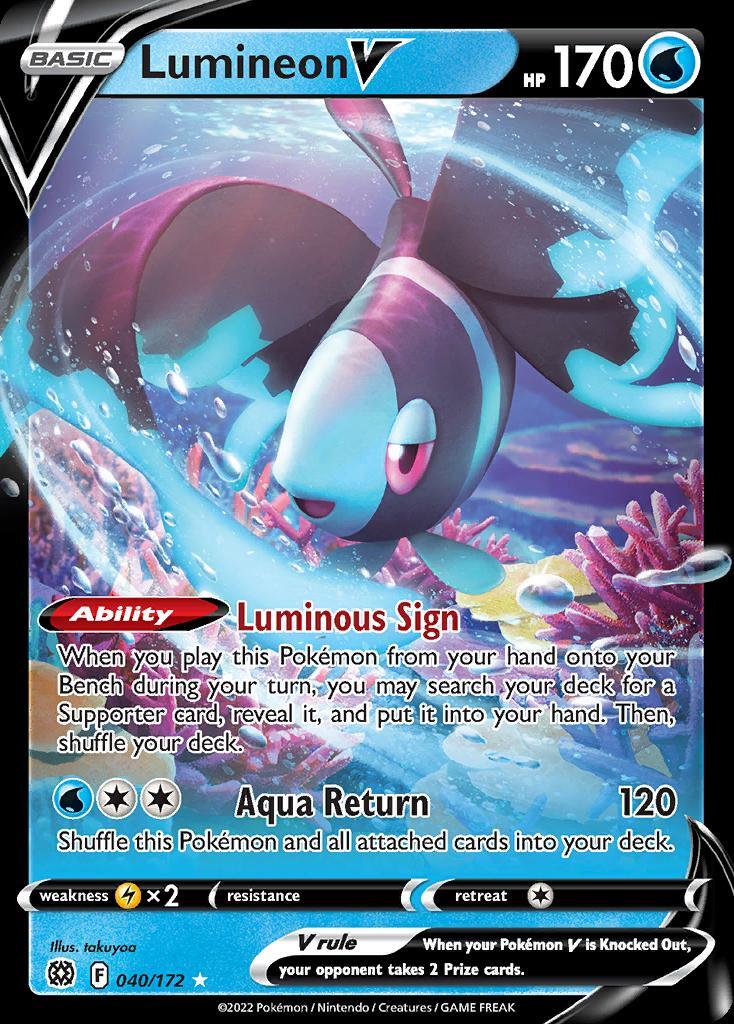 Pokemon Lumineon V (40/205) Brilliant Stars NM HOLO