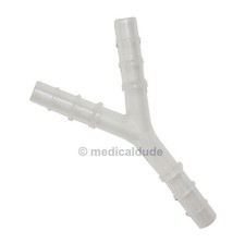 Y Tubing Connector for Oxygen  Aerosol Therapy Male to Male 5 Pack 1/4"