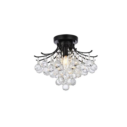 Elegant Lighting Toureg 16" Metal and Crystal Flush Mount in Black - Picture 3 of 8