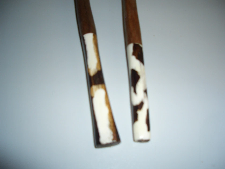 Salatbesteck in Holz groß ca.40cm lang afrikanische Art Handgeschnitzt 2 Teile - Bild 4 von 4