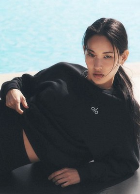 Alo Accolade Women's Crew Neck Pullover S Black Small Sweatshirt