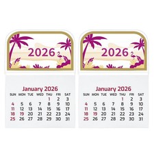 2026 Mini Stick on Calendars Small Peel and Calendar Adhesive 2Pcs