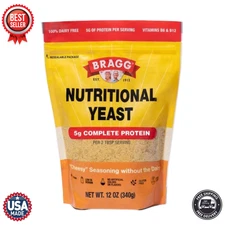 Bragg Premium Nutritional Yeast Seasoning – Vegan, Gluten-Free – Original, 12 oz