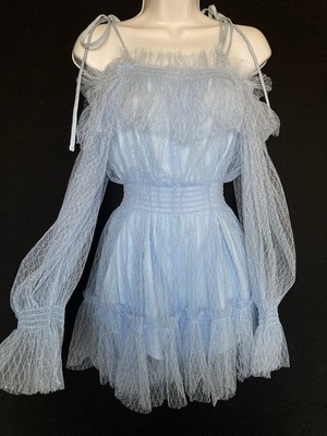 alice mccall blue lace dress Cornflower Romantic Crystal Skies Romper Playsuit, NWT Sz 6 SIZE:XXL / 14-16 range:dress Crafted from a soft Blues 💙🦋🌊