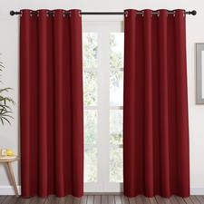 NICETOWN Burgundy Curtains for Living 52"W x 84"L Pack of 1 , Red
