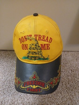 DON'T TREAD ON ME Yellow Baseball Cap Snake Logo Embroidered NWT
