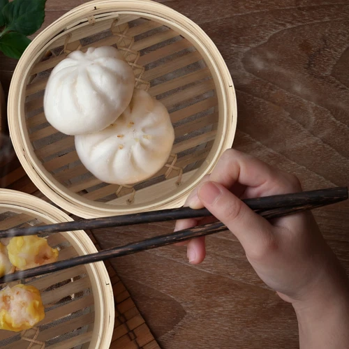 Vaporera bambú, Vaporizador dos pisos, Cocedor Dim Sum, Hervidor vapor - Imagen 5 de 10