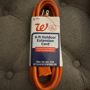 8Ft Outdoor Extension Cords -  Heavy Duty Orange Walgreens