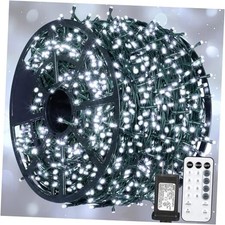 328 FT 1000 LED Christmas String Lights with Remote  Timer, 8 Lighting White