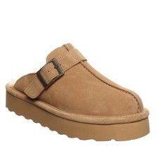 Bearpaw Moxie Platform Lo Womens Slippers - 3344 Iced Coffee Solid - 10 Medium