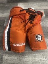 Męskie Senior Anaheim Ducks Pro Stock CCM Hokej na lodzie Pomarańczowe szorty Spodnie Duże