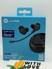 JLab Work Buds True Wireless Bluetooth Earbuds - Black - SEALED / NEW!