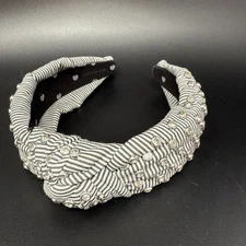 Lele Sadoughi Women Crystal Knotted Headband Stripes Blue White