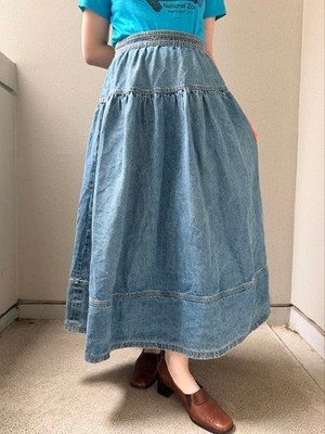 Ulla Johnson A-Linie Jeansrock gerafft Handmade Los Angeles Größe M gebraucht