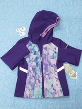 Girl's NWT Free Country soft shell jacket with hood - size 4 - purple floral