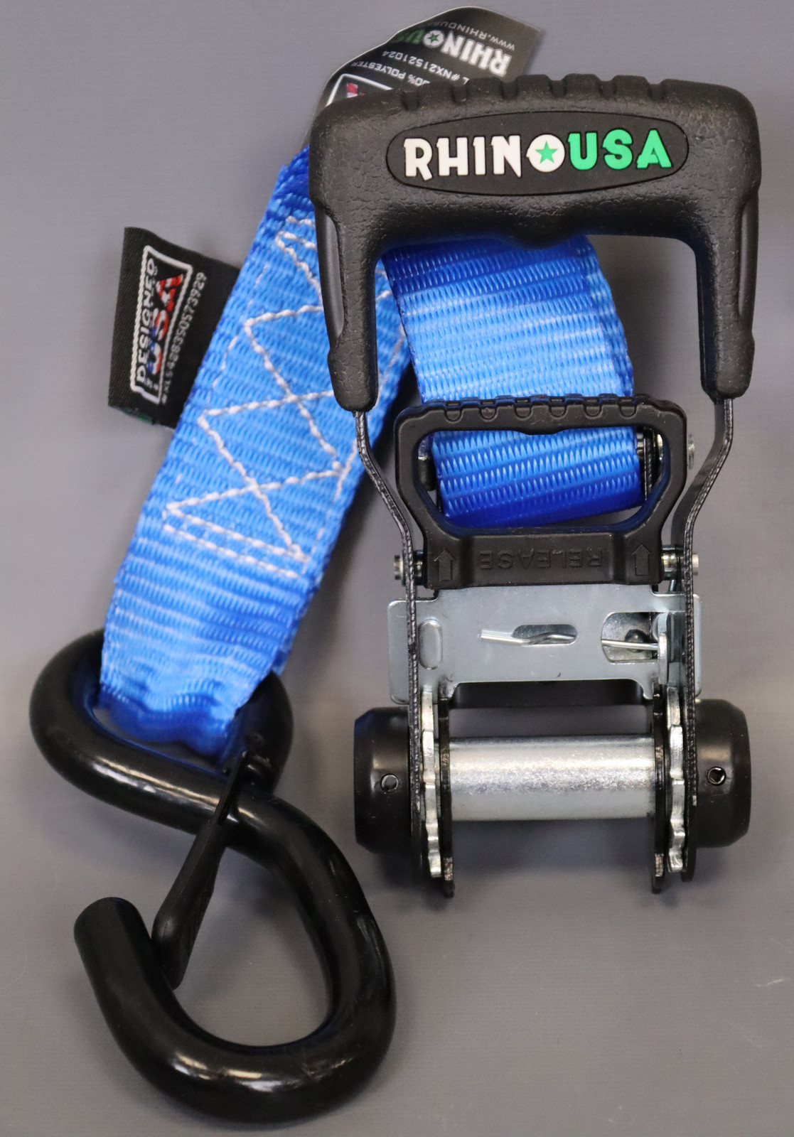 Rhino USA 1.6  x 8  Heavy Duty Ratchet Tie-Down Set (4-Pack) - 5 208lbs Break