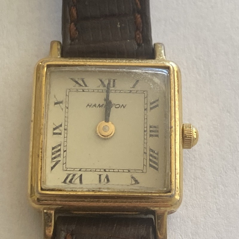 1990 Engraved Delta Arlines Hamilton Women’s 10K GF Wristwatch As Is