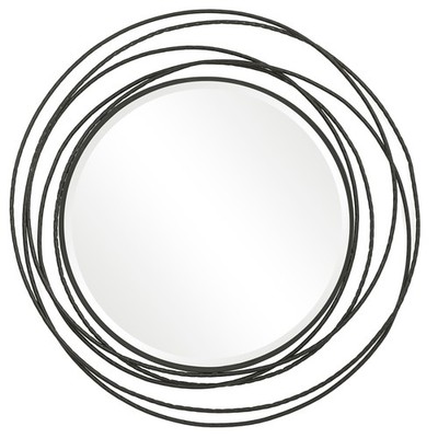 Uttermost 09704 Whirlwind 39-3/8'' Diameter Circular Framed Accent - Black