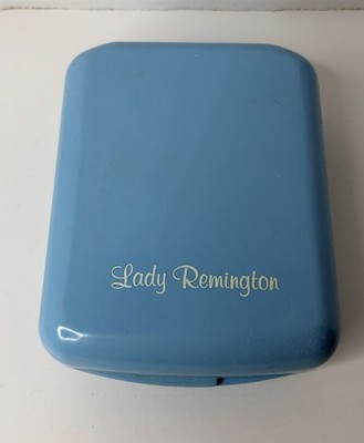 Vintage Lady Remington Electric Shaver Blue Travel Case Corded Working 1970s