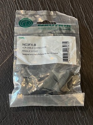 Neutrik NC3FX-B 3-Pin XLR Female Cable Connector w/ Gold Contacts - Sealed Bag