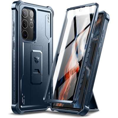 Hülle 360 Full Body Shockproof für Galaxy S22 Ultra 5G Blau mit