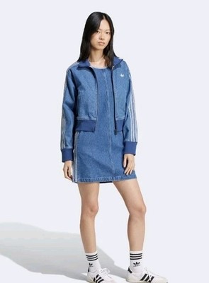 Adidas Adicolor Denim 3-Stripes Tank Dress S Small New Nwt | eBay